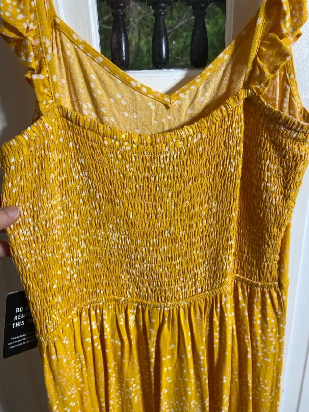 Express Yellow Ruffle Strap Split Maxi Dress - Picture 4 of 6